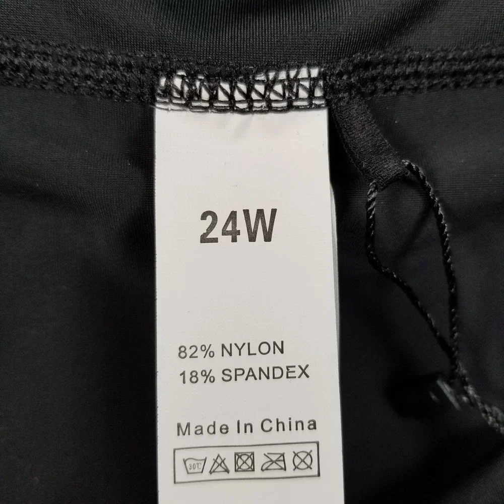 NEW Septangle Swim Skirt Women's 24W Plus Black Stretch Elastic Waist Beach Lake